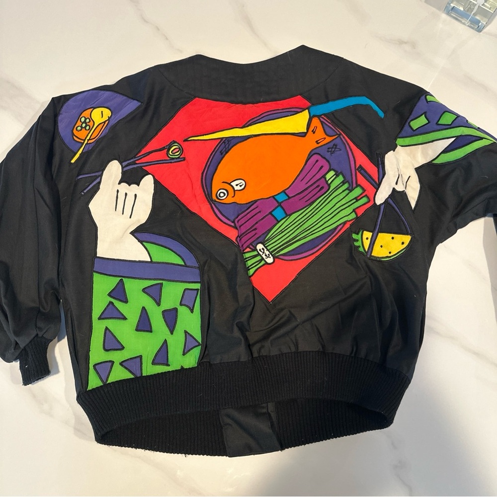 Vintage Sushi Wearable Art Silkscape Jacket